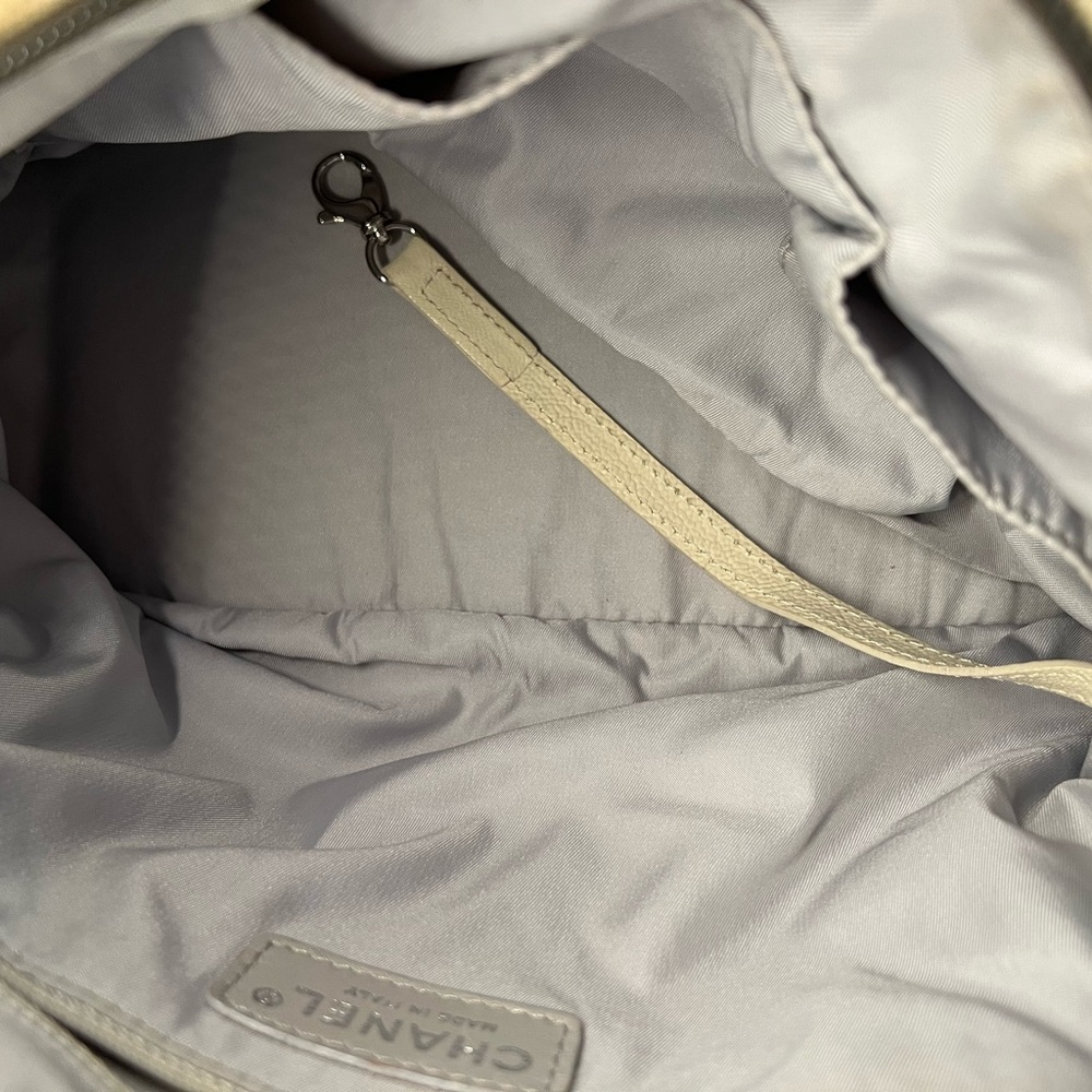 Chanel Grey & Beige Quilted Coated Canvas Paris Biarritz Tote Bag - Picture 5 of 9